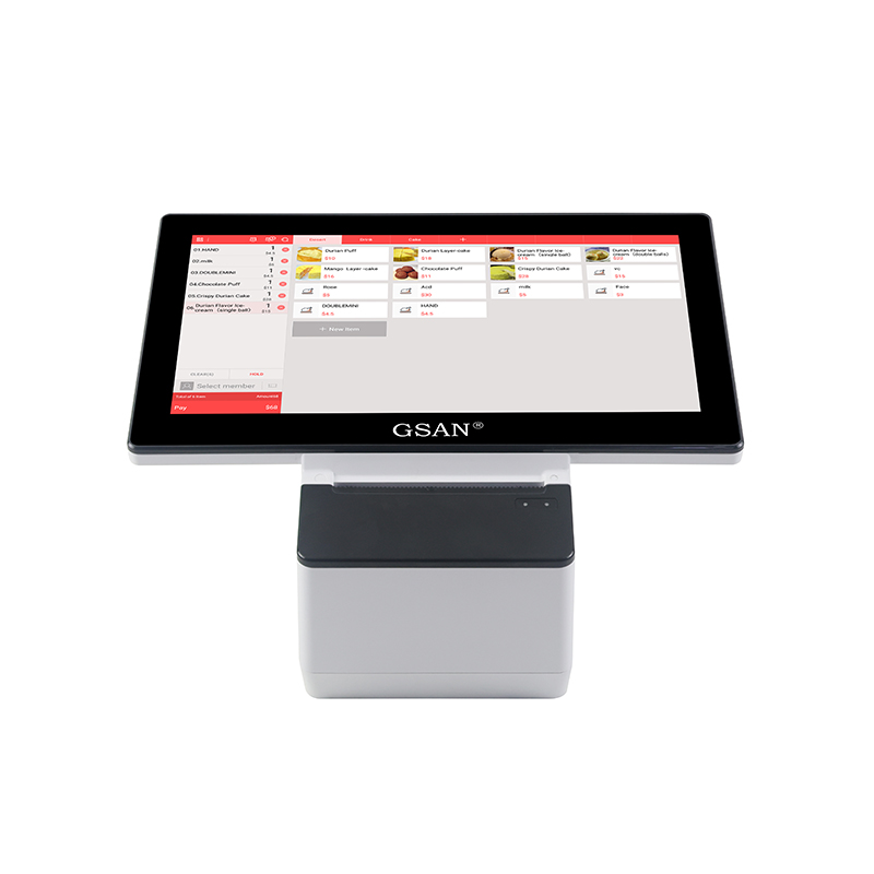 GS-TD30 POS Touch Cash Register, todo en una pantalla táctil Terminal POS para restaurante
