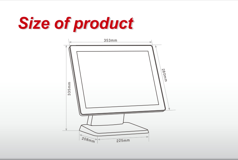 POS Monitor Tamaño 