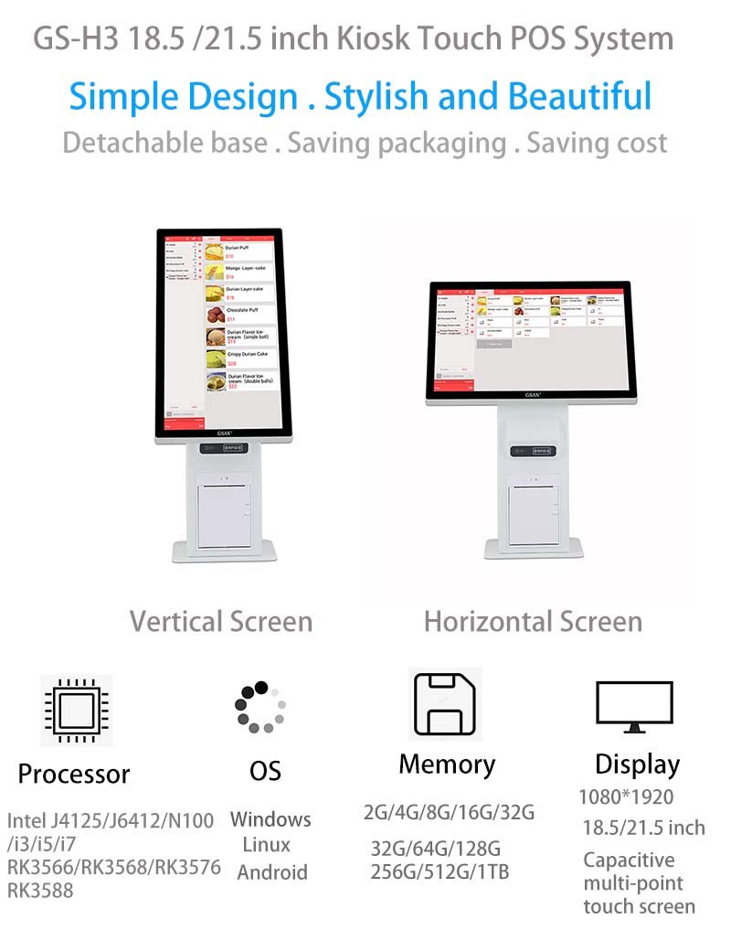 21.5 '' Kiosk Touch POS System 