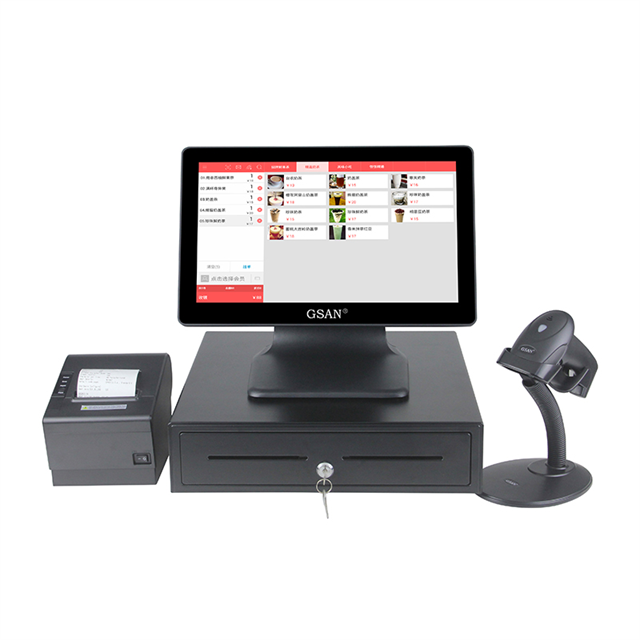 GS-A5 Negro de 15.6 pulgadas Toque Toque Registro de efectivo POS Sistema de Sistema