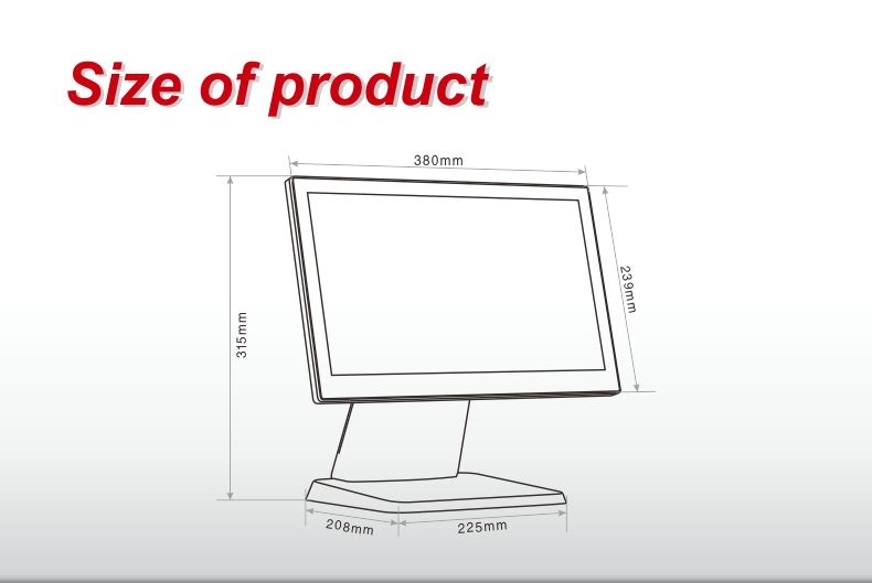 Tamaño del monitor táctil