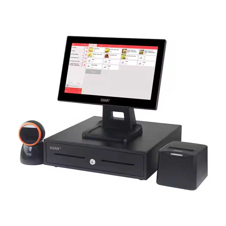 GS-A4 Todo en una pantalla táctil Sistema POS Máquina de efectivo de escritorio