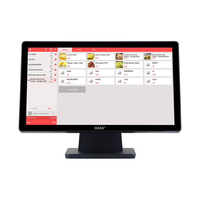 GS-2105 Monitor de pantalla táctil táctil de grado industrial de grado industrial de 21.5 pulgadas POS Monitor minorista Uso