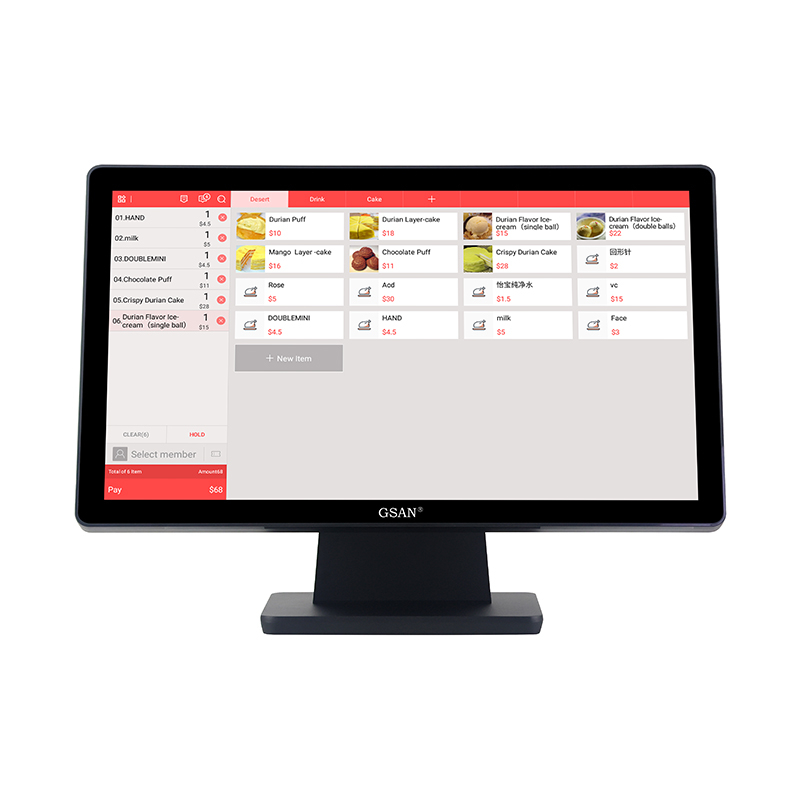 GS-2105 Monitor de pantalla táctil táctil de grado industrial de grado industrial de 21.5 pulgadas POS Monitor minorista Uso