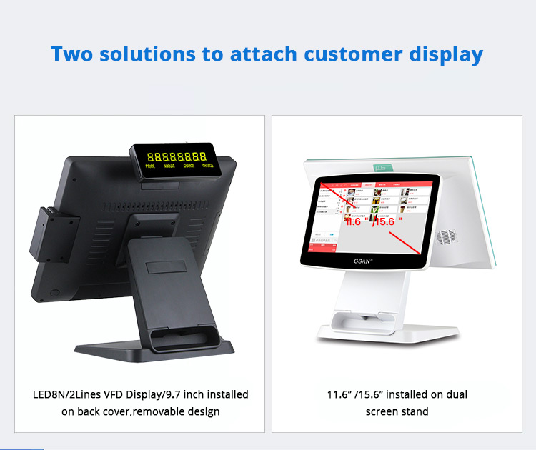 Pantalla de visualización del cliente del sistema POS