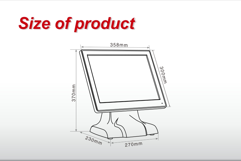 Tamaño del monitor táctil