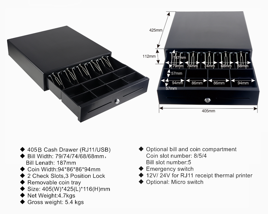 Cajón de efectivo pos 405B