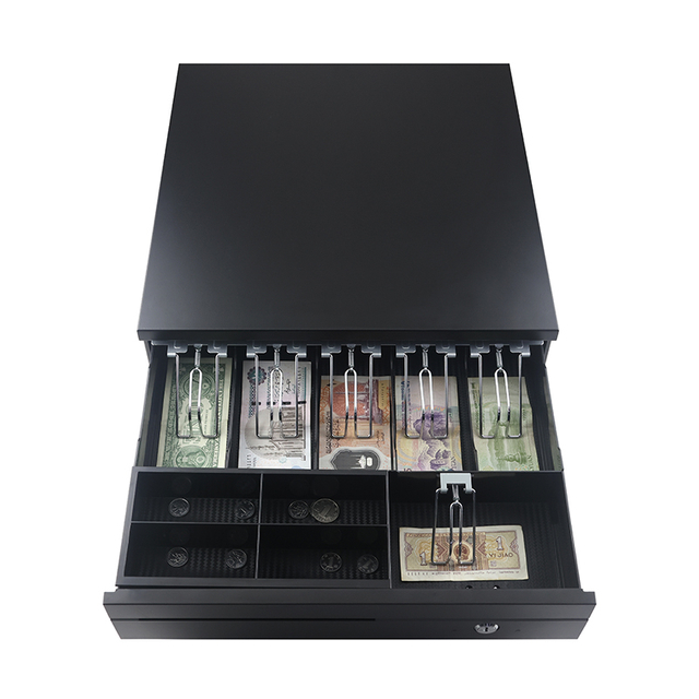 GS-4042 Hot Mini Metal Money Box Cajón de efectivo electrónico RJ11 para Sistema POS
