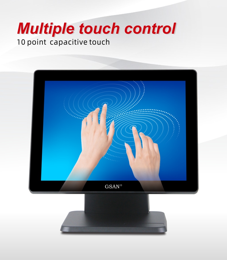 monitor pos de control táctil múltiple