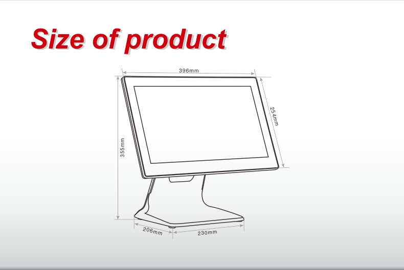 Tamaño del monitor táctil