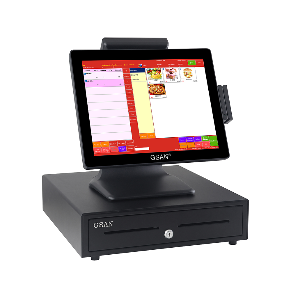 GS-A2 Cash Registro Touch POS Sistema Terminal Todo en una máquina