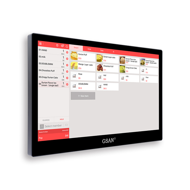 GS-A0 Sistema POS de pantalla táctil todo en uno de 15,6 pulgadas montado en la pared a la venta