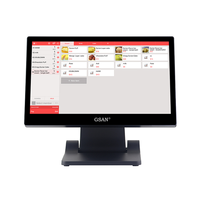 GS-A0 vende al por mayor el sistema POS de pantalla táctil de 15,6 pulgadas para restaurante